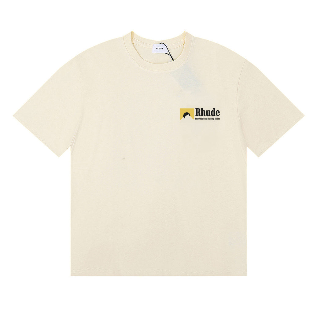 Rhude T-shirts International Racing Team Simple Cotton Short Sleeve Men and Women