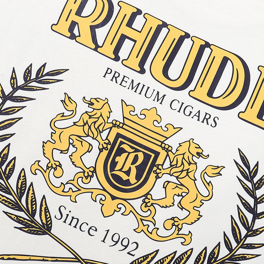 Rhude T-shirts Totem Badge Printing Cotton Casual Short Sleeve Men and Women