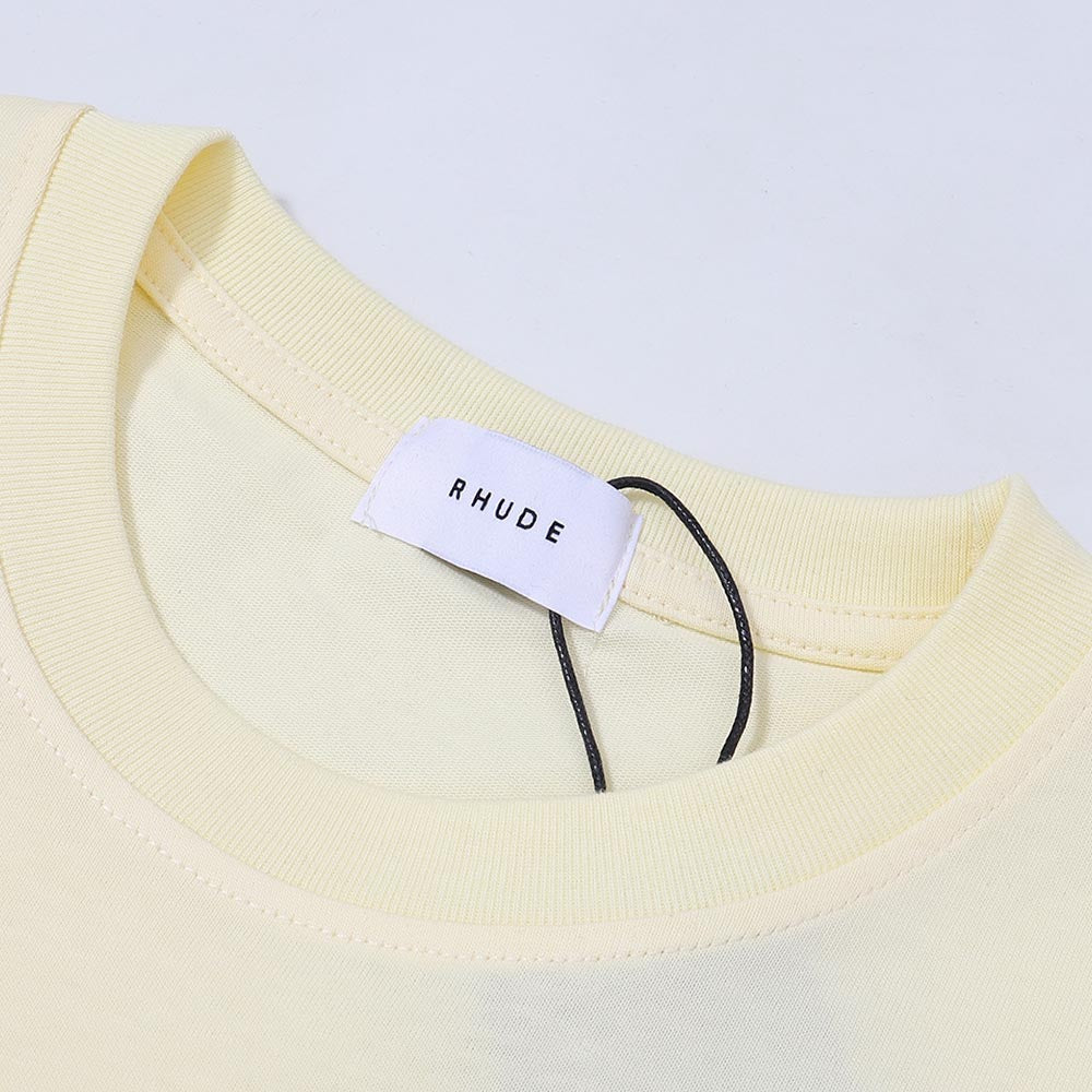 Rhude T-shirts Yacht Printing Cotton Loose Short Sleeves Men and Women