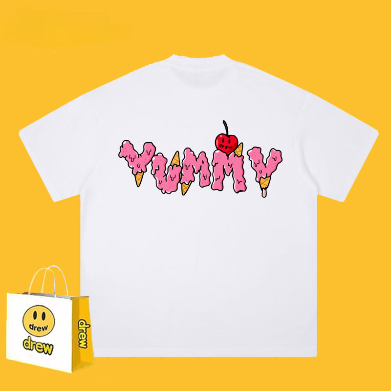 Drew T-shirts Loose Summer Men and Women Pure Cotton Couple