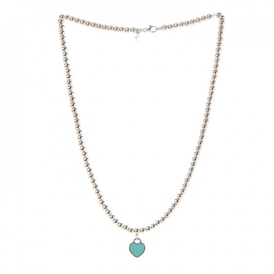 Tiffany Return to Heart Tag Bead 18K Gold Necklace