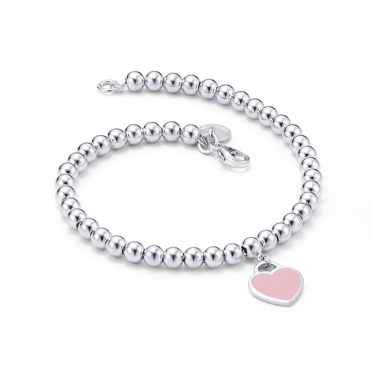 Tiffany Return to Pink Heart Tag Bead 18K Gold Bracelet