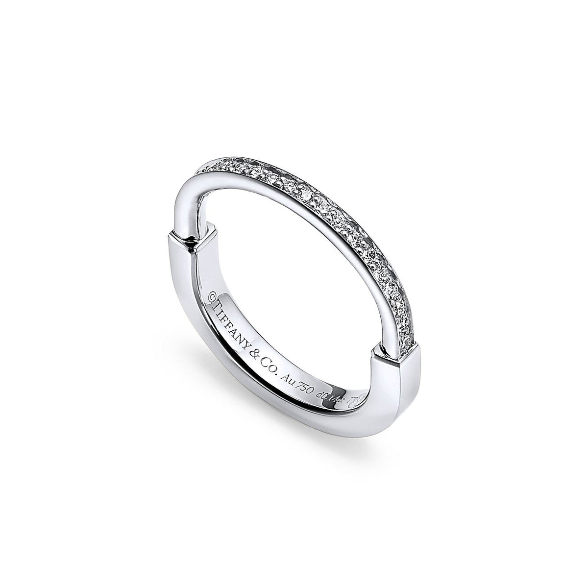 Tiffany Lock Diamonds 18K White Gold Ring