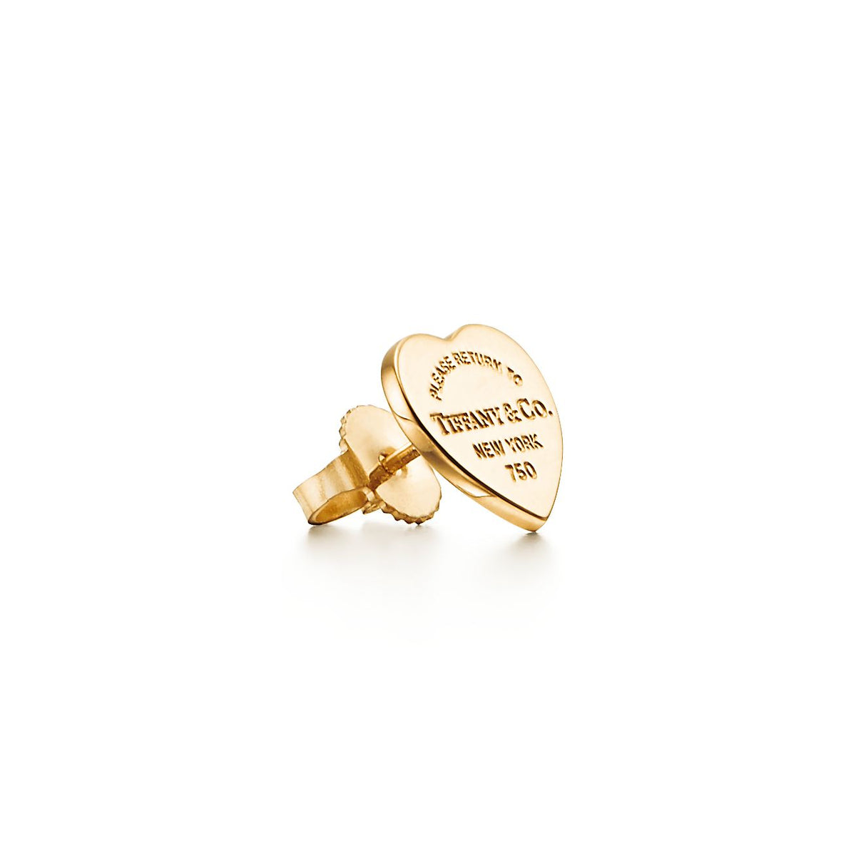 Tiffany Return to Heart Tag Stud 18K Gold Earrings