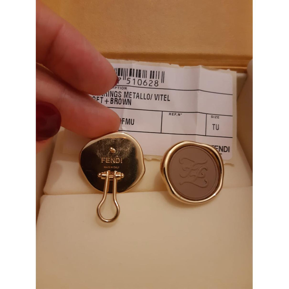 Fendi Vintage Color 18K Gold Earrings