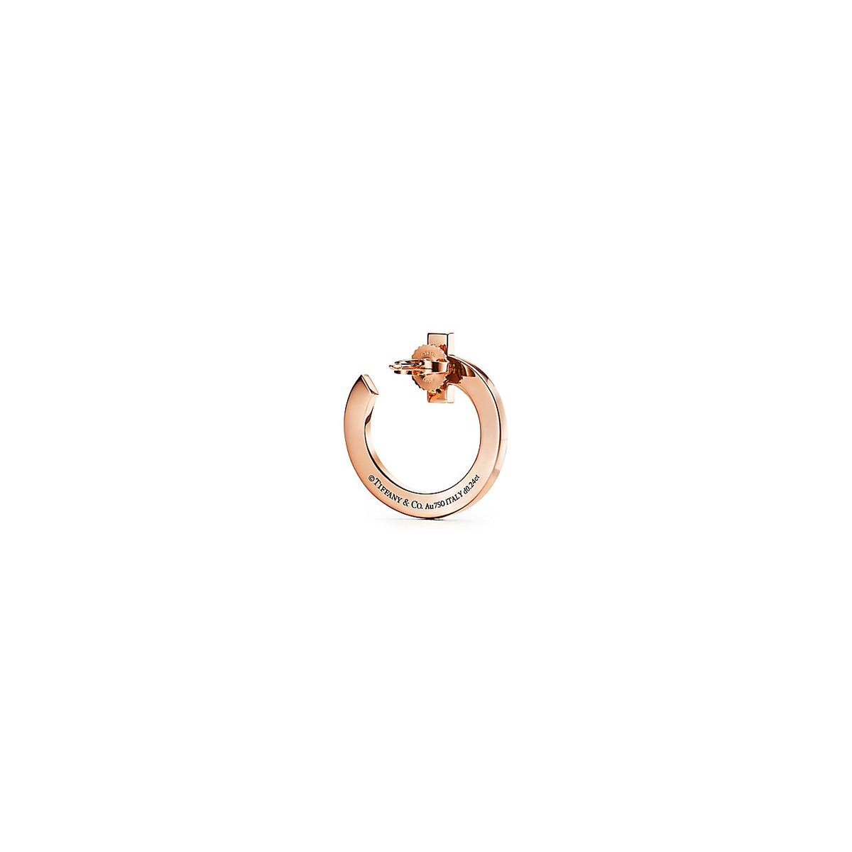 Tiffany T1 Open Hoop 18K Rose Gold Earrings