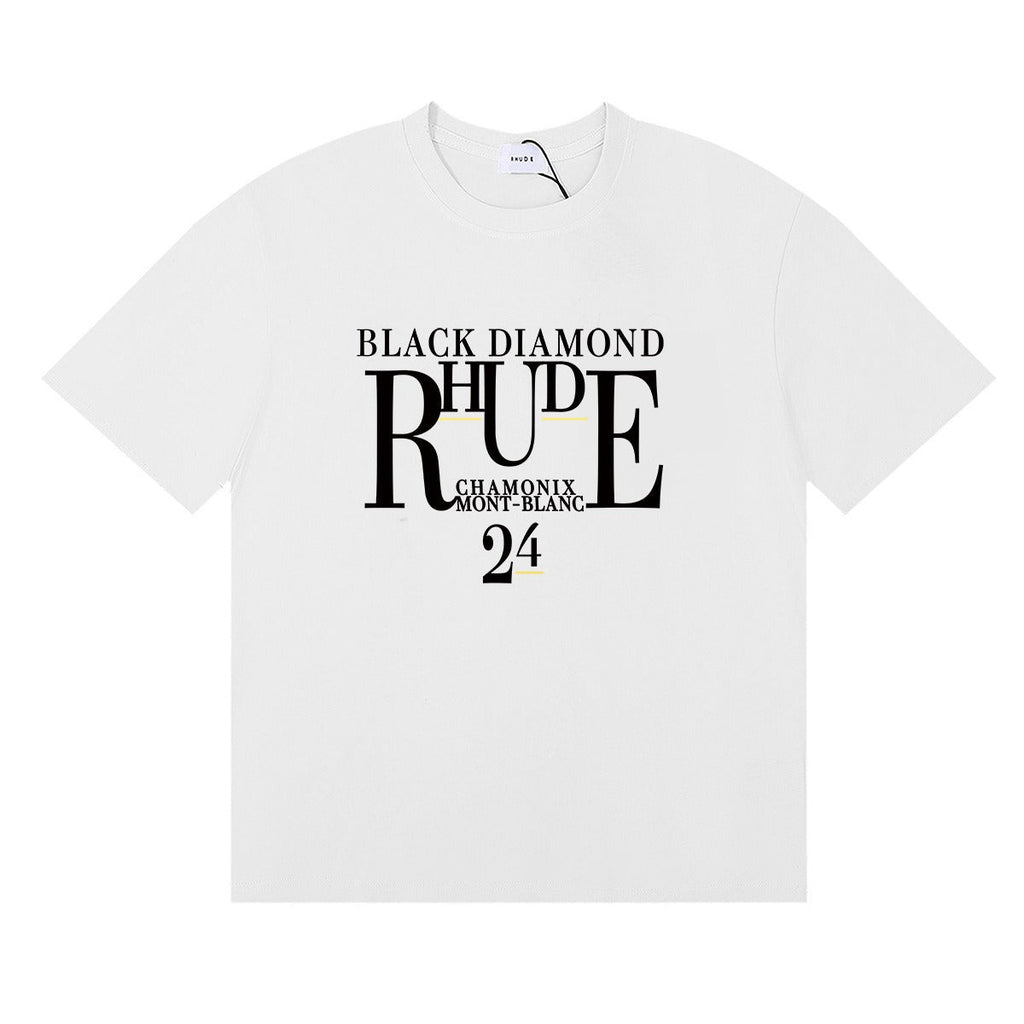 Rhude T-shirt Micro Label Letter Skull Print Short Sleeve T-shirt