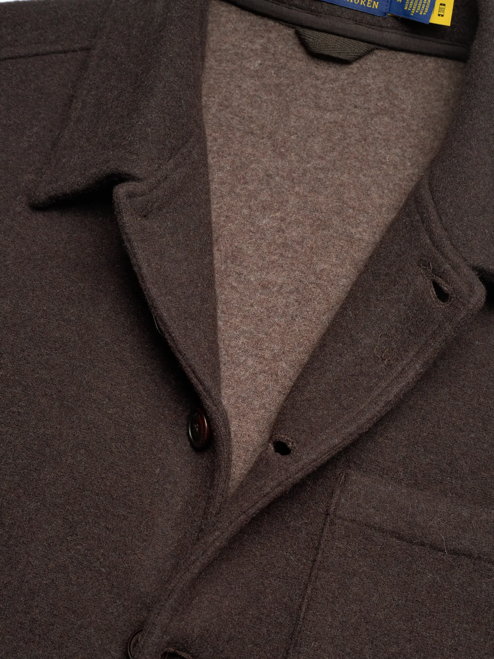 RALPH LAUREN Wool-Blend Utility Shirt Jacket Dark Brown