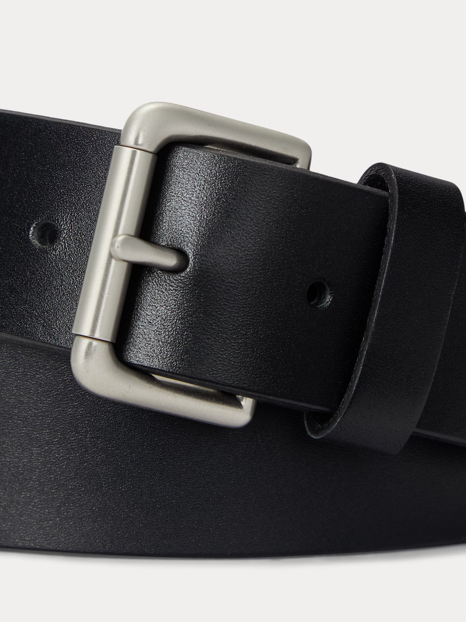 RALPH LAUREN Leather Roller-Buckle Belt Black