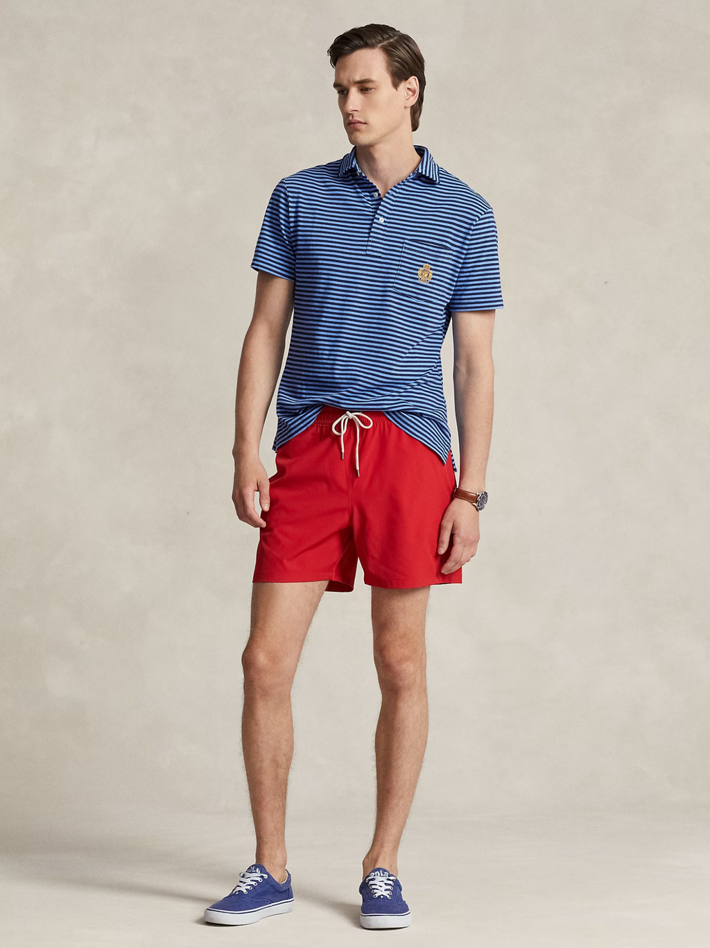 RALPH LAUREN Traveller Swimming Trunks Red
