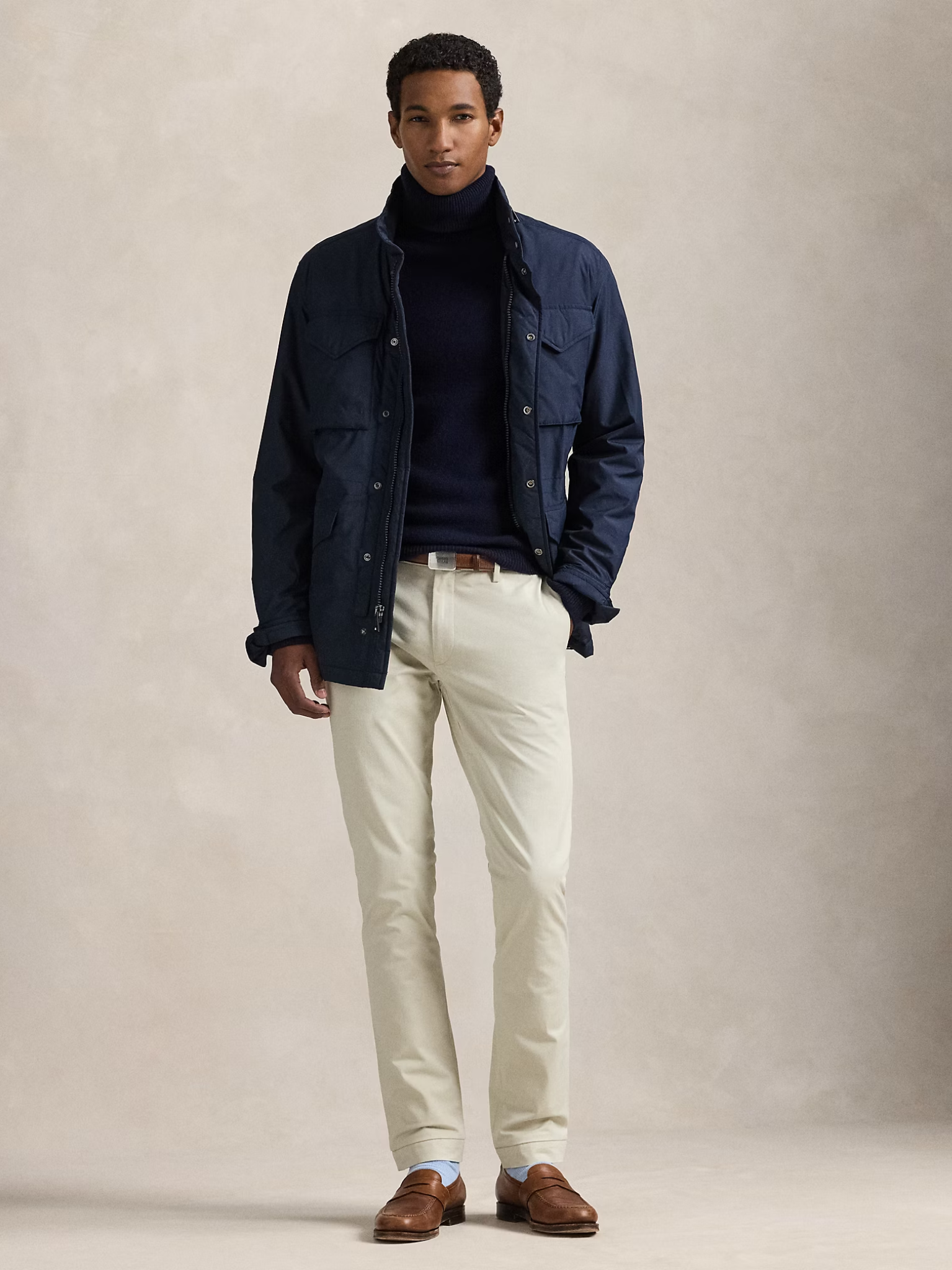 RALPH LAUREN Stretch Slim Fit Chino Trousers Basic Sand