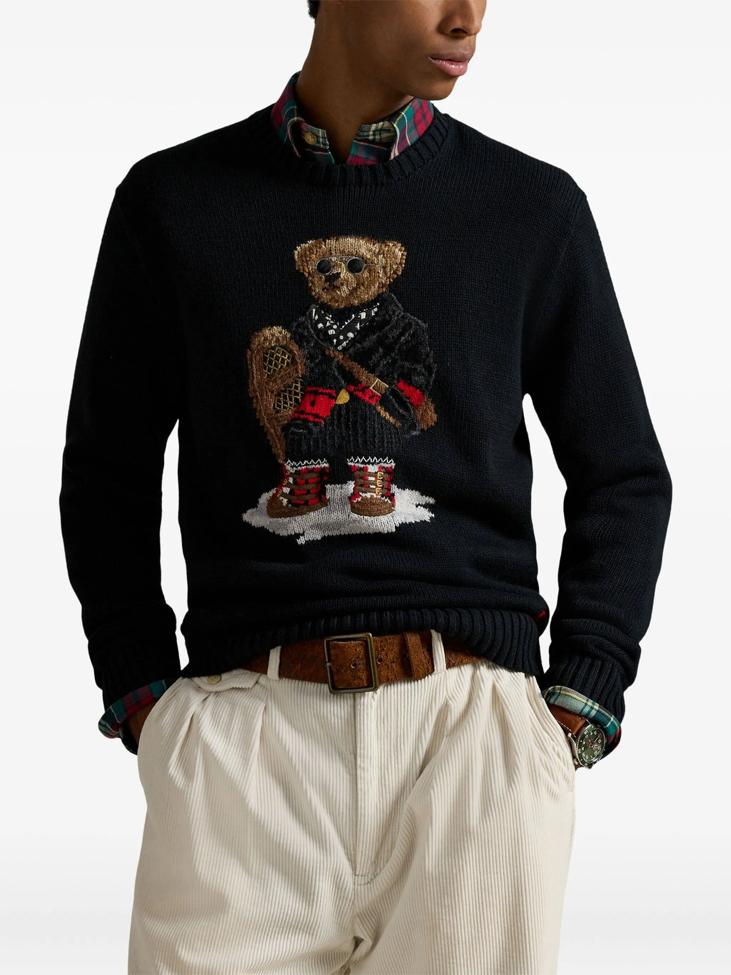 RALPH LAUREN Polo Bear Embroidered Sweater Black