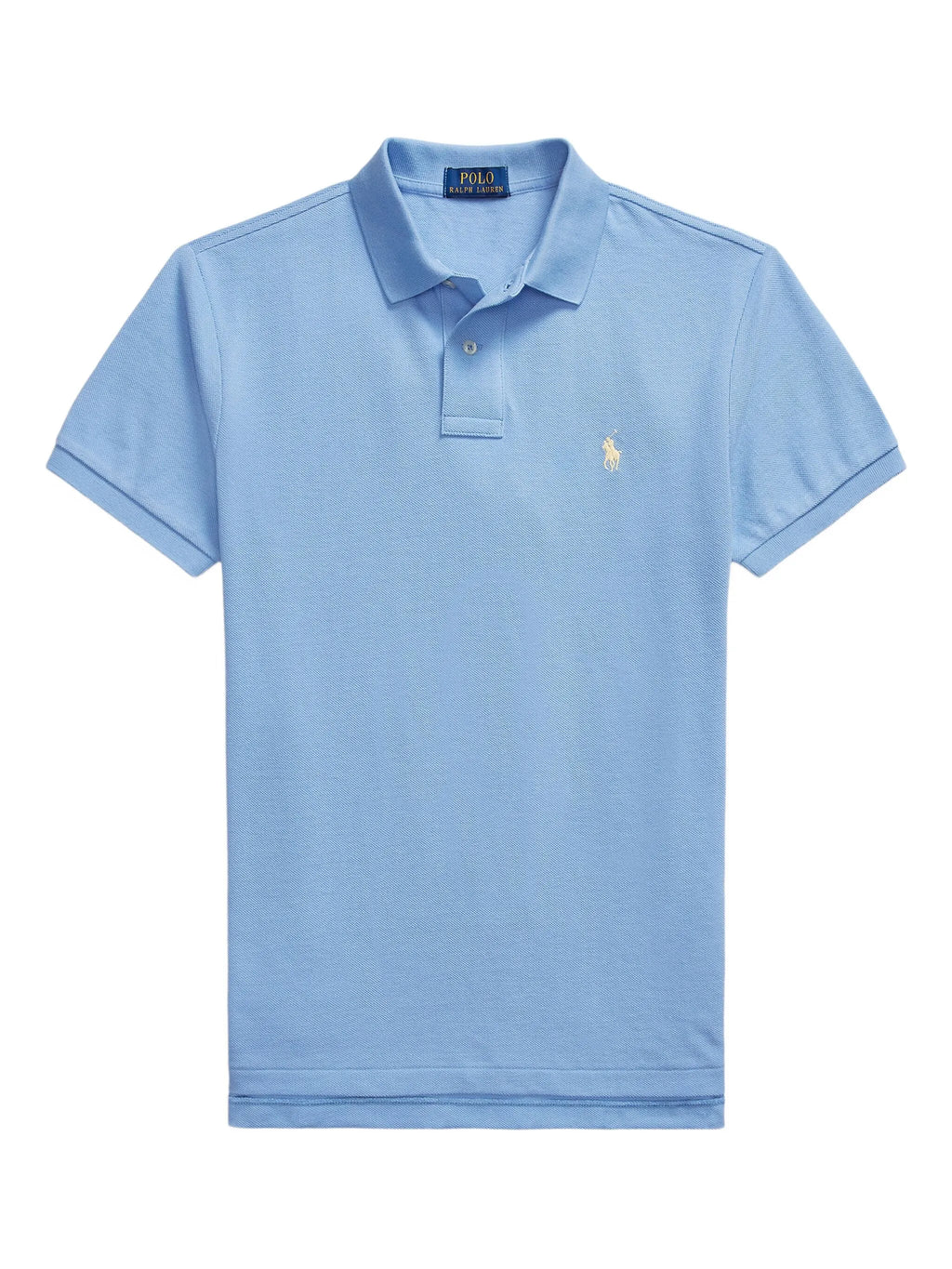 RALPH LAUREN Slim Fit Mesh Polo Shirt Bristol Blue