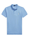 RALPH LAUREN Slim Fit Mesh Polo Shirt Bristol Blue