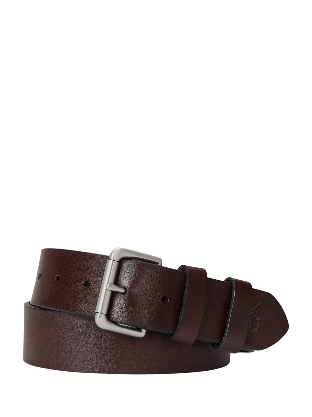 RALPH LAUREN Leather Roller-Buckle Belt Brown