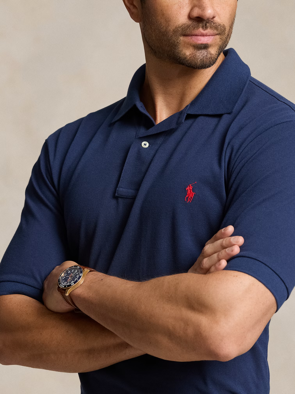 RALPH LAUREN The Iconic Mesh Polo Shirt Navy