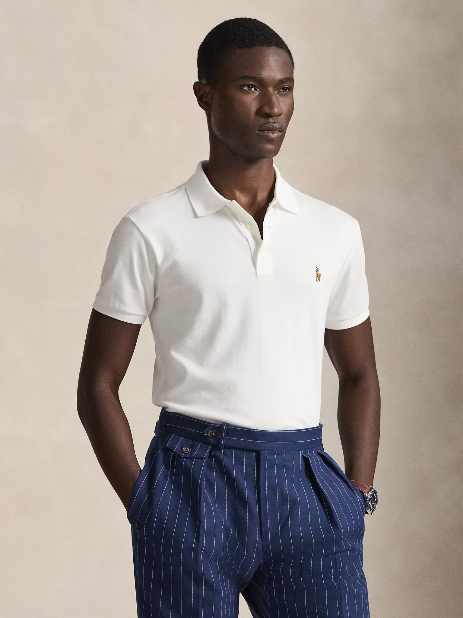 RALPH LAUREN Slim Fit Soft-Touch Polo Shirt White