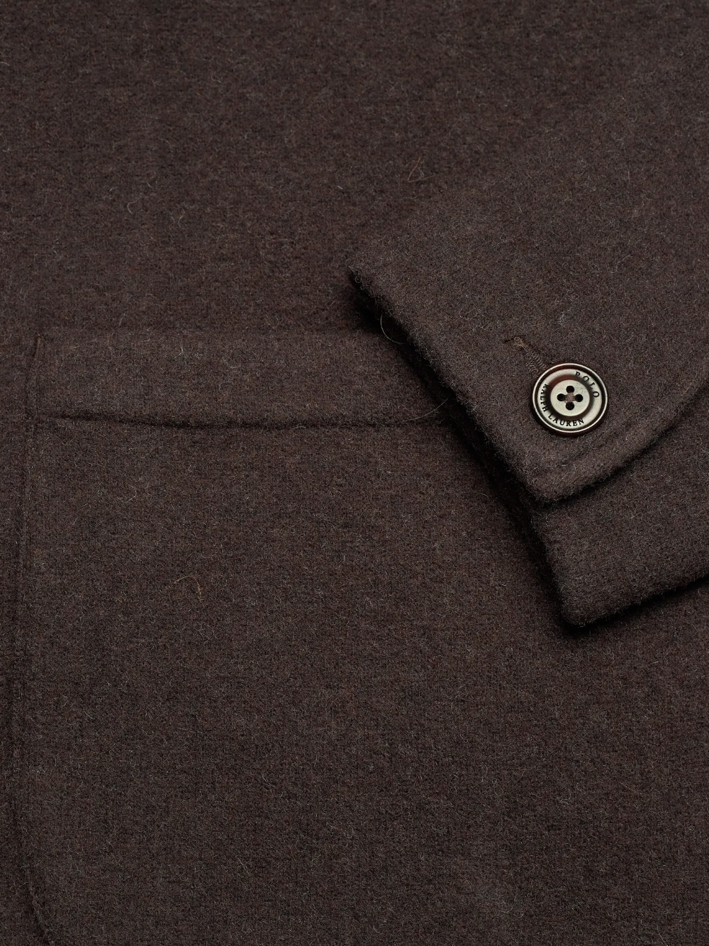 RALPH LAUREN Wool-Blend Utility Shirt Jacket Dark Brown