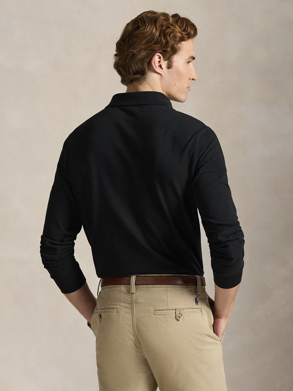 RALPH LAUREN Custom Slim Fit Mesh Polo Shirt Polo Black