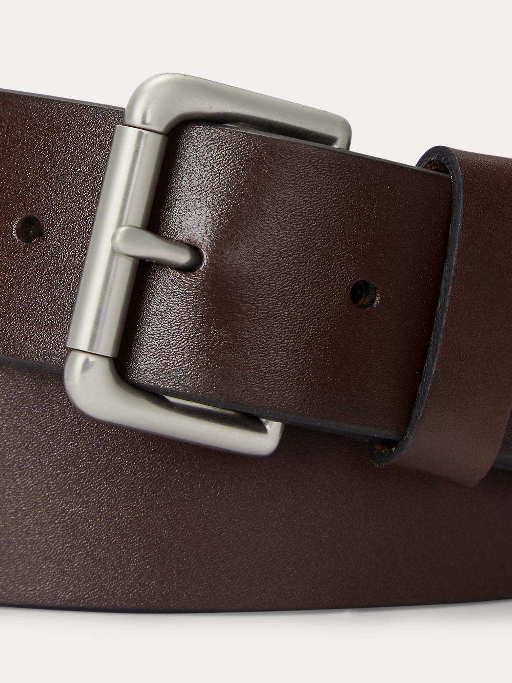 RALPH LAUREN Leather Roller-Buckle Belt Brown