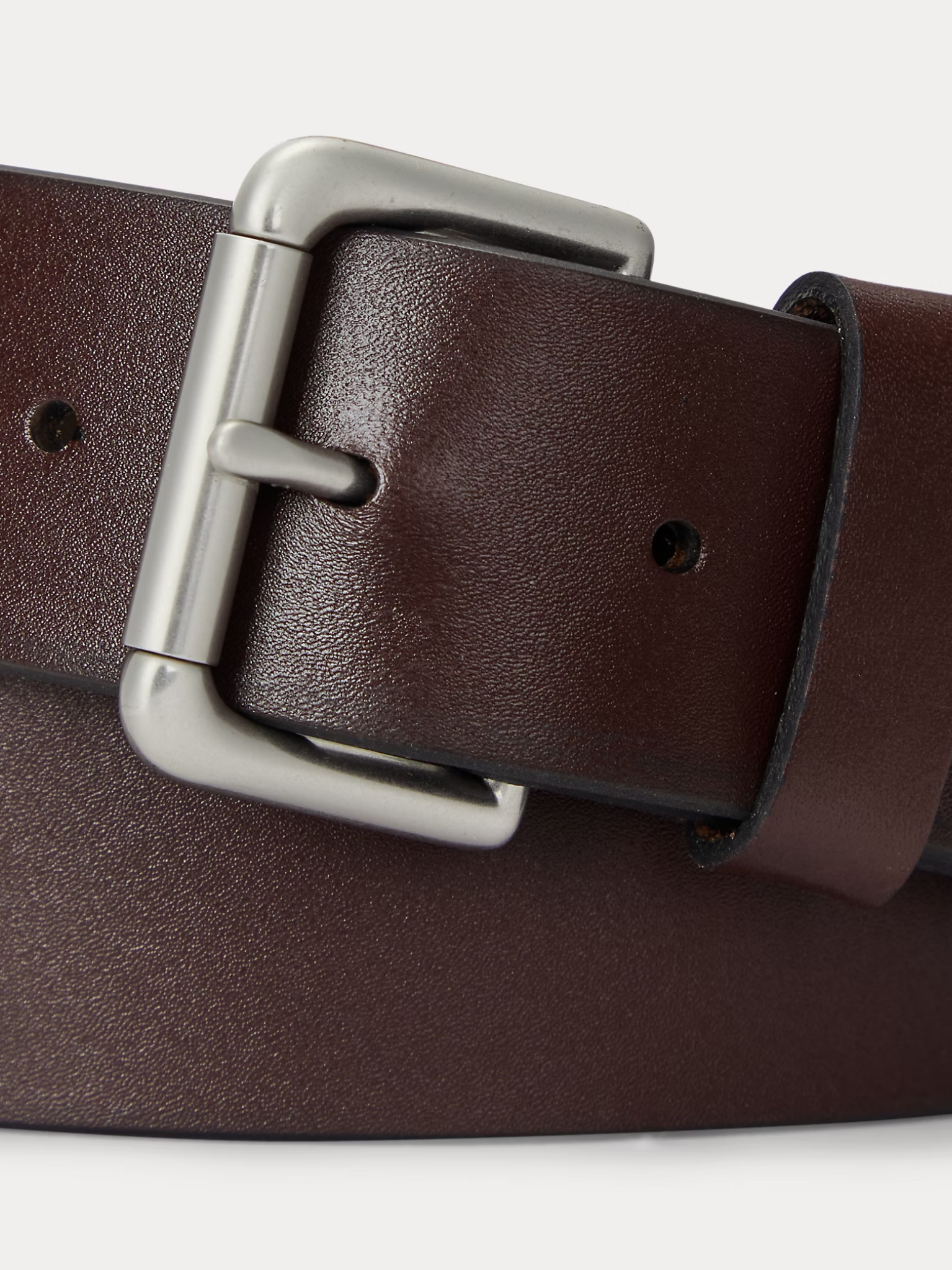 RALPH LAUREN Leather Roller-Buckle Belt Brown