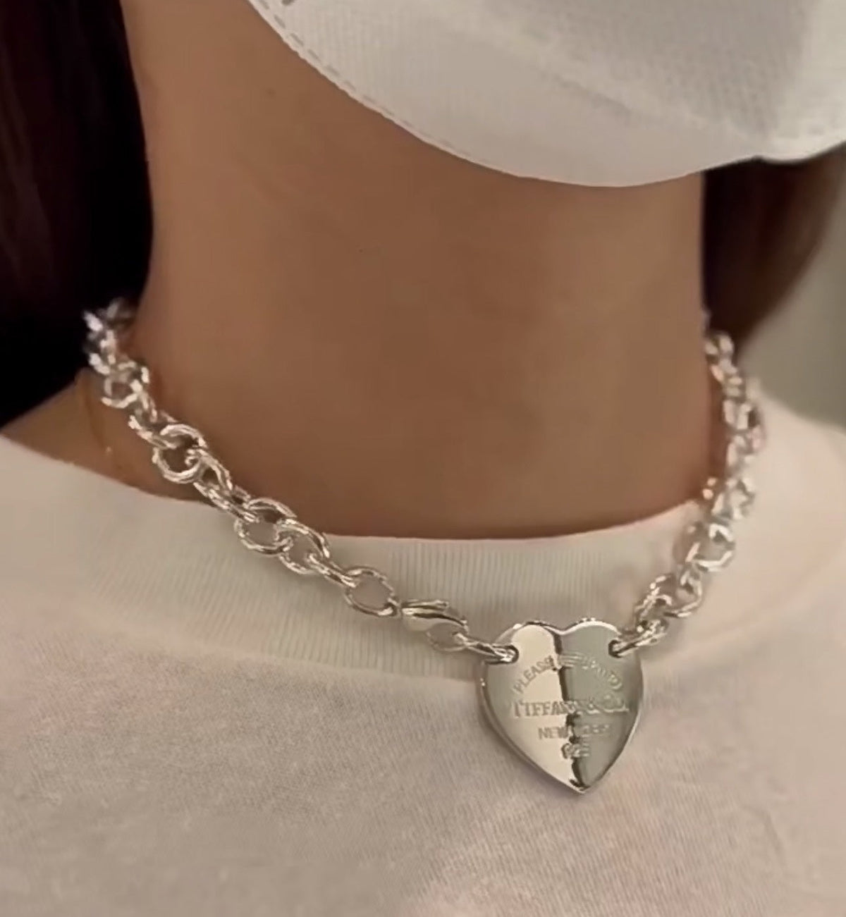 Tiffany Return to Heart Tag Chain Link 18K Gold Necklace