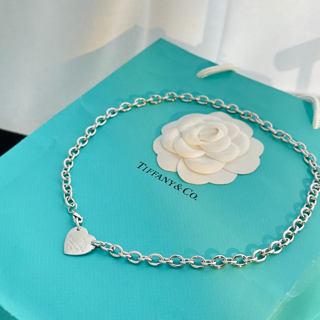 Tiffany Return to Heart Tag Chain Link 18K Gold Necklace