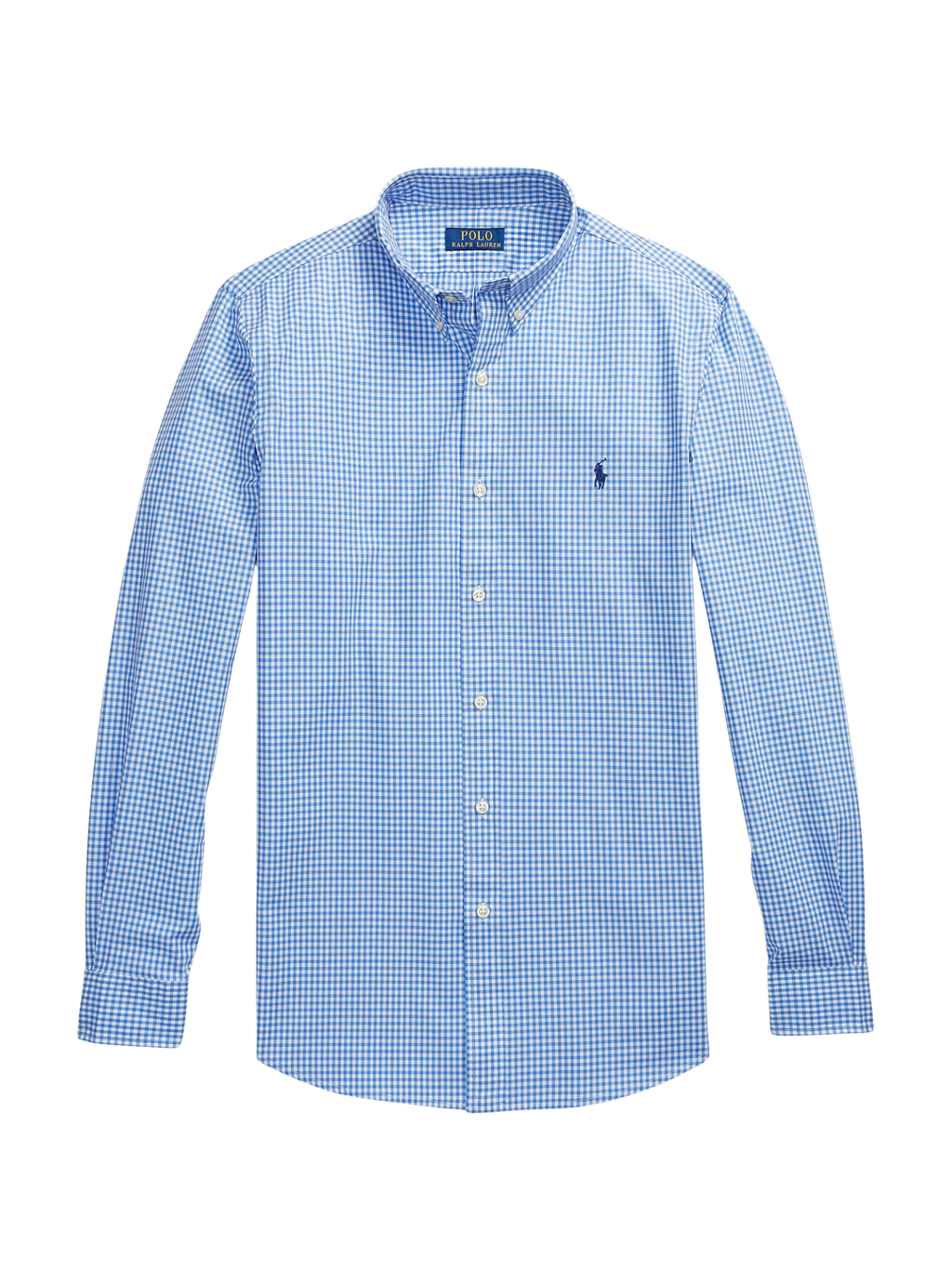 RALPH LAUREN Slim Fit Check Stretch Poplin Shirt Blue/White Check