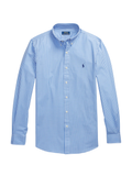 RALPH LAUREN Slim Fit Check Stretch Poplin Shirt Blue/White Check