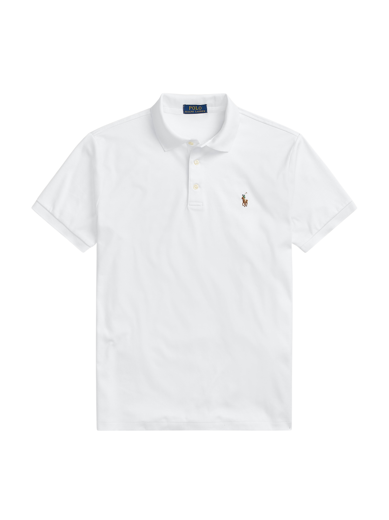 RALPH LAUREN Custom Slim Fit Soft Cotton Polo Shirt White