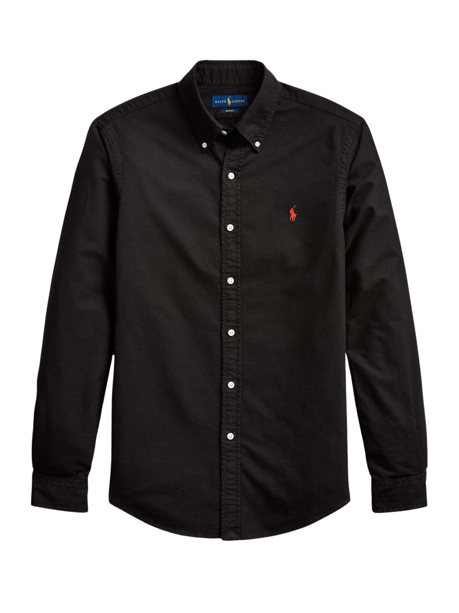 RALPH LAUREN Slim Fit Garment-Dyed Oxford Shirt Polo Black