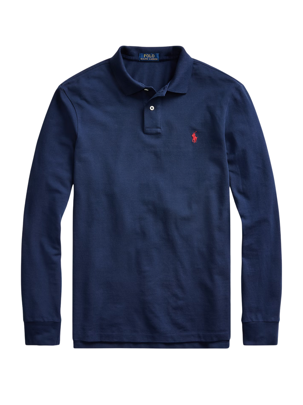 RALPH LAUREN Custom Slim Fit Mesh Polo Shirt Newport Navy