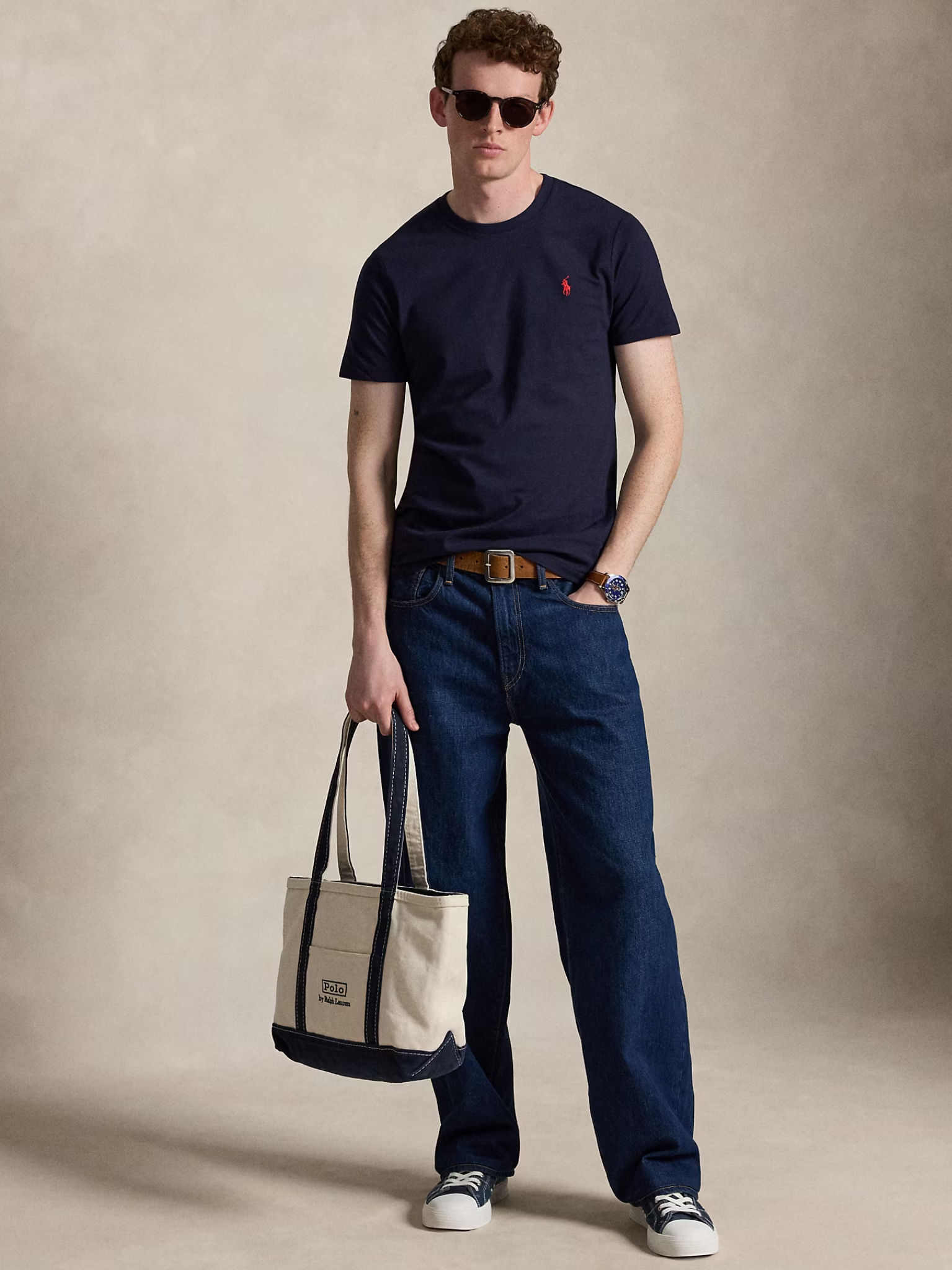 RALPH LAUREN Custom Slim Fit Jersey Crewneck T-Shirt Ink