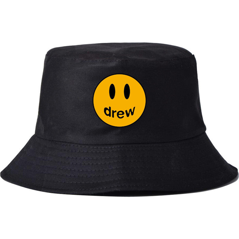Drew House Justin Bieber Hat Bucket Hat Fishing Cap Cotton Print Fisherman Hat Smiley Face Printing Summer Casual