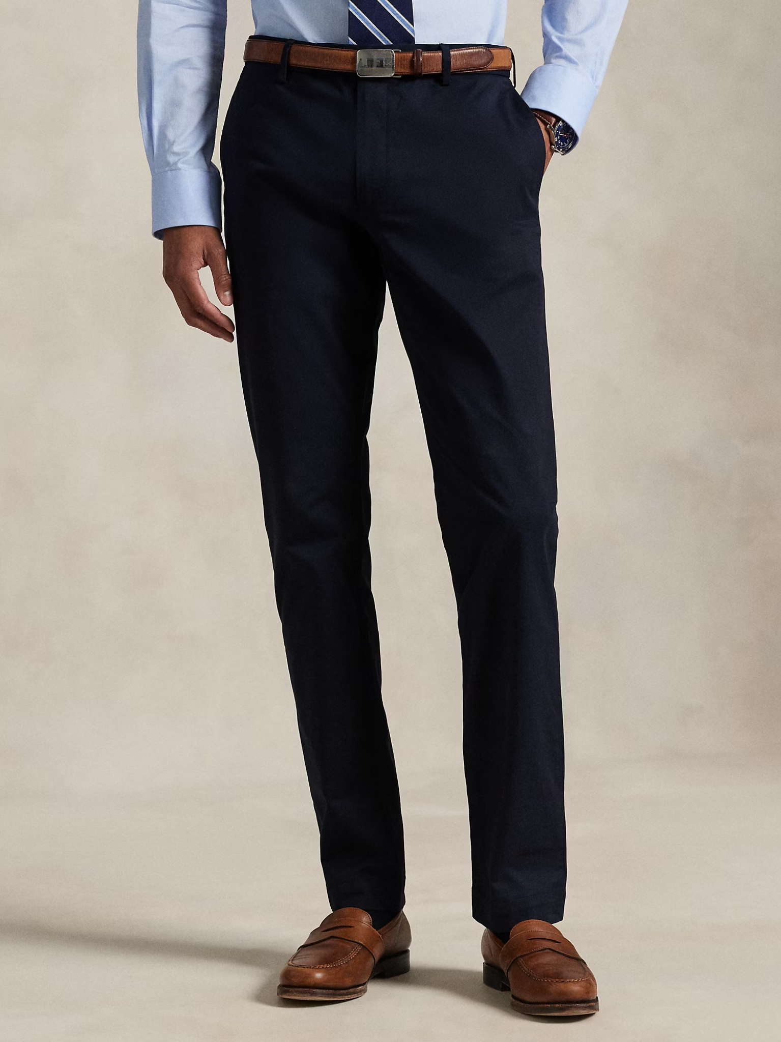 RALPH LAUREN Stretch Slim Fit Chino Trousers Aviator Navy
