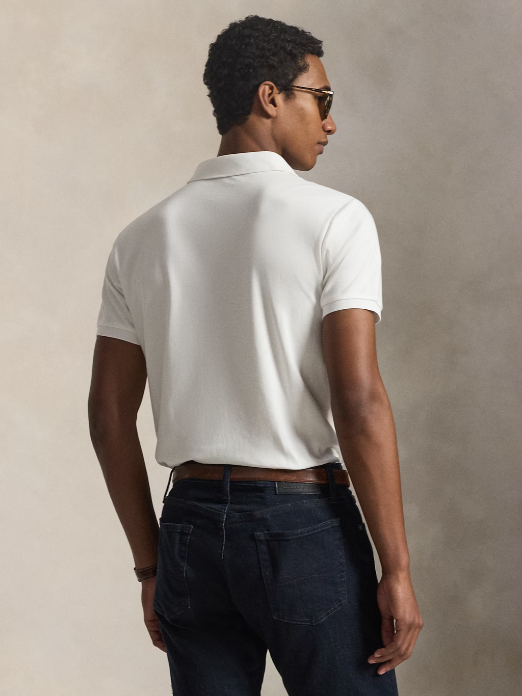 RALPH LAUREN Custom Slim Fit Soft Cotton Polo Shirt White