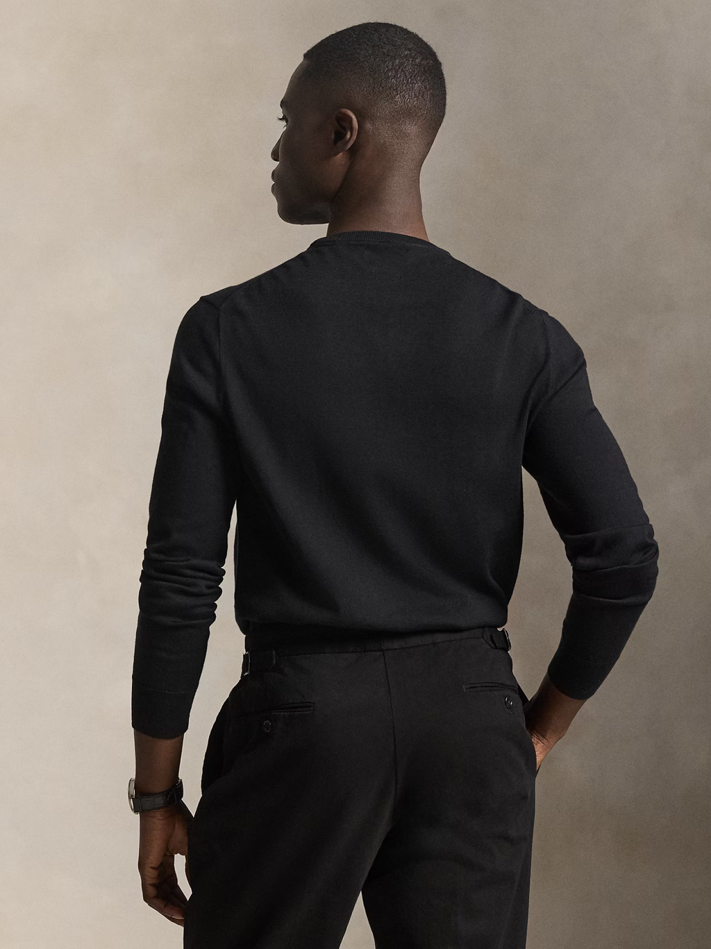 RALPH LAUREN Slim Fit Cotton Jumper Polo Black