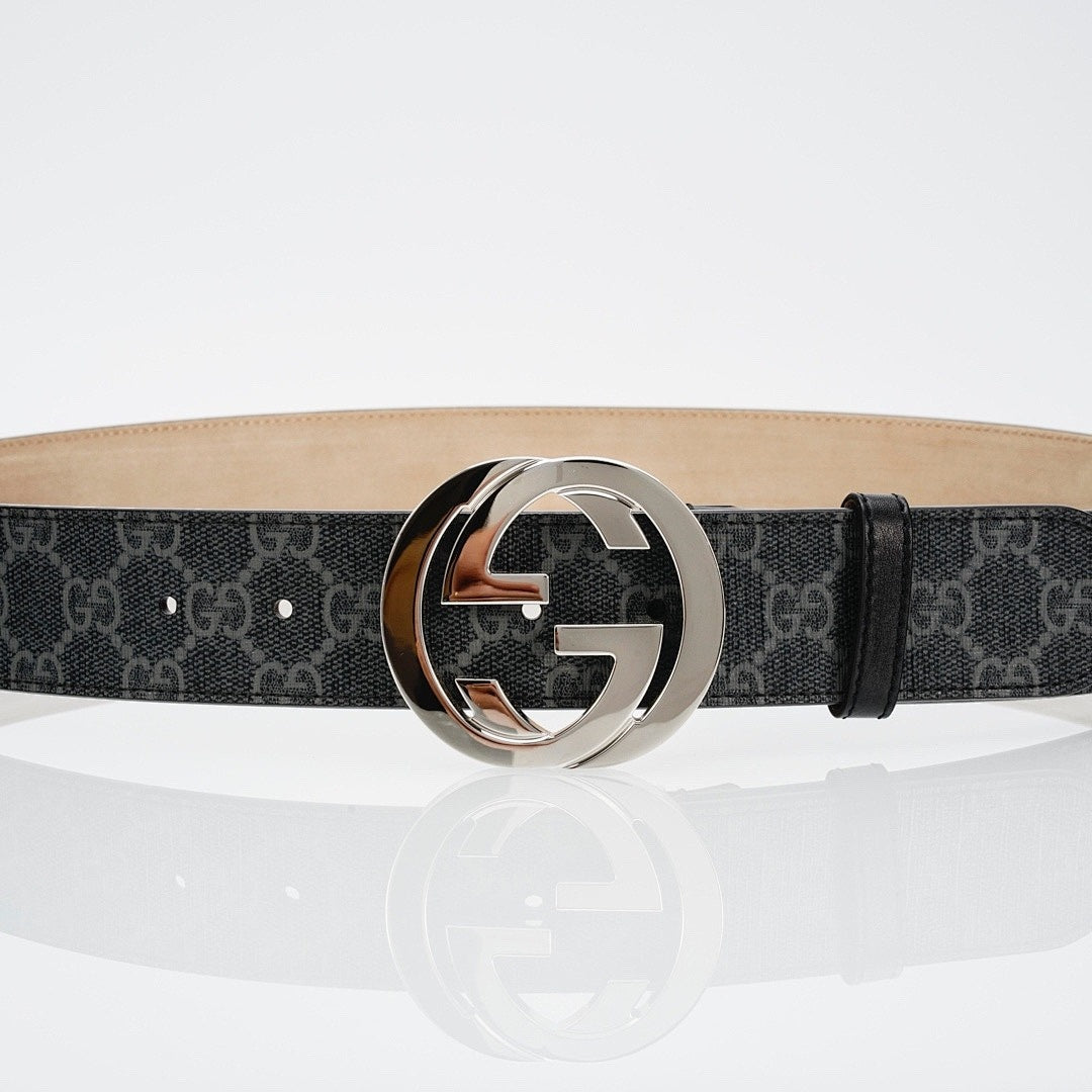 Gucci Reversible Leather Belt with Silver Buckle