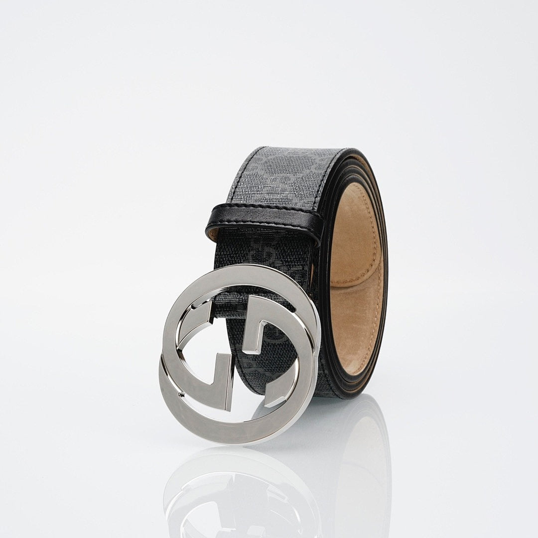 Gucci Reversible Leather Belt with Silver Buckle