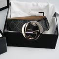 Gucci Reversible Leather Belt with Silver Buckle