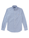 RALPH LAUREN Slim Fit Gingham Oxford Shirt Royal/White