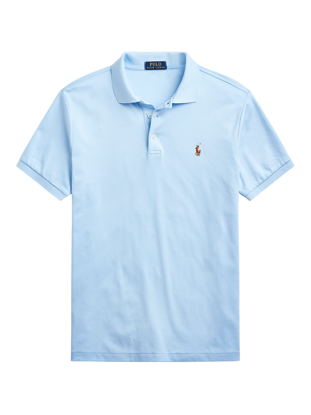 RALPH LAUREN Custom Slim Fit Soft Cotton Polo Shirt Office Blue