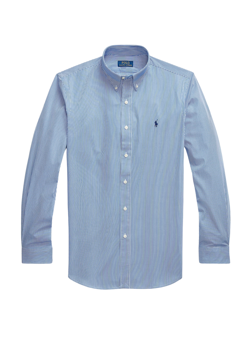 RALPH LAUREN Custom Fit Stretch Poplin Shirt Blue/White Hairline