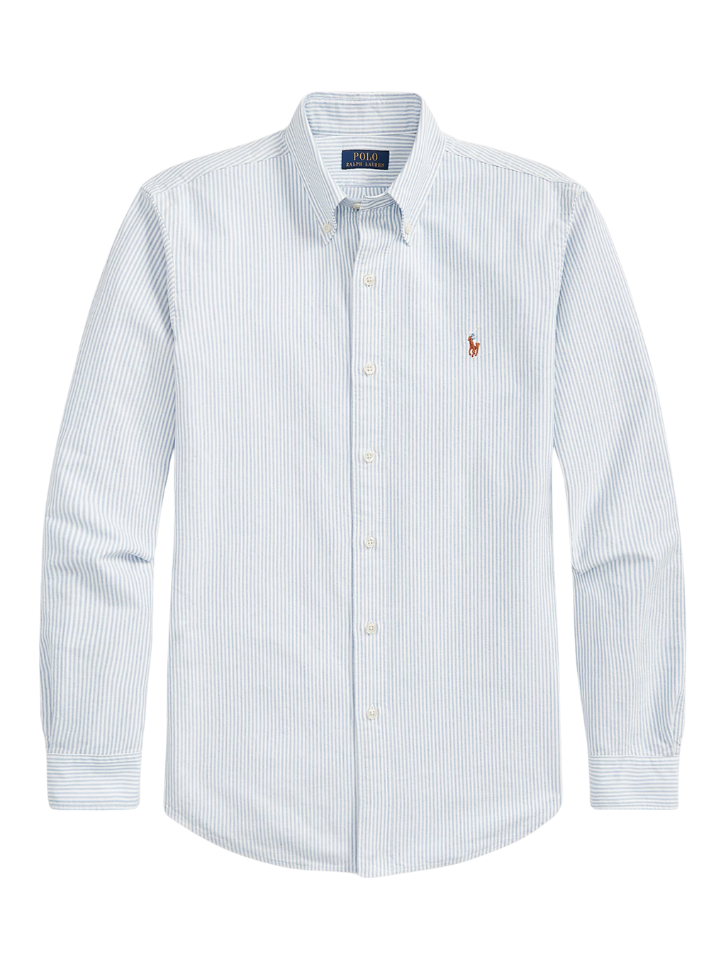 RALPH LAUREN Custom Fit Oxford Shirt Blue/White Stripe