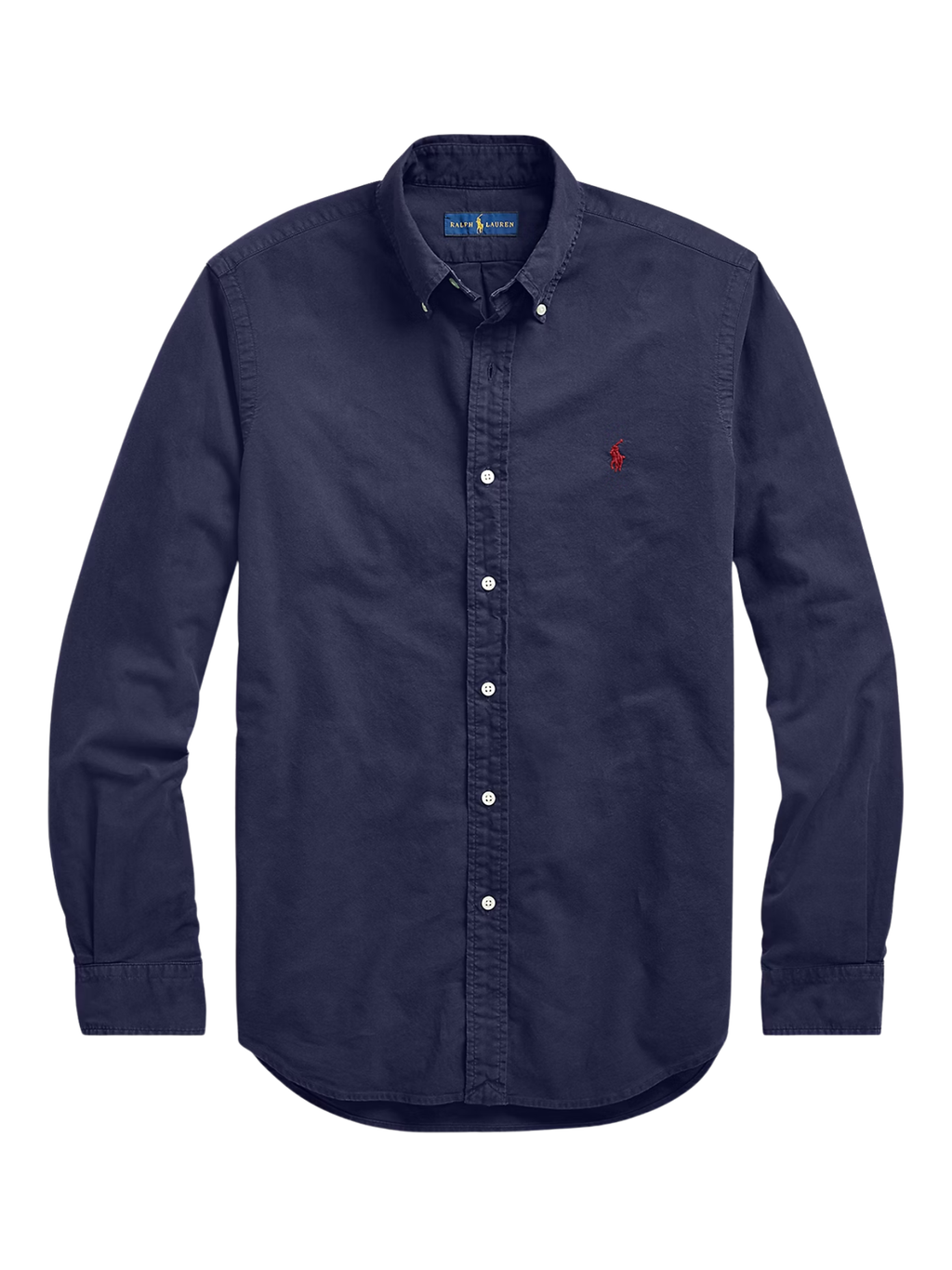 RALPH LAUREN Slim Fit Garment-Dyed Oxford Shirt Navy