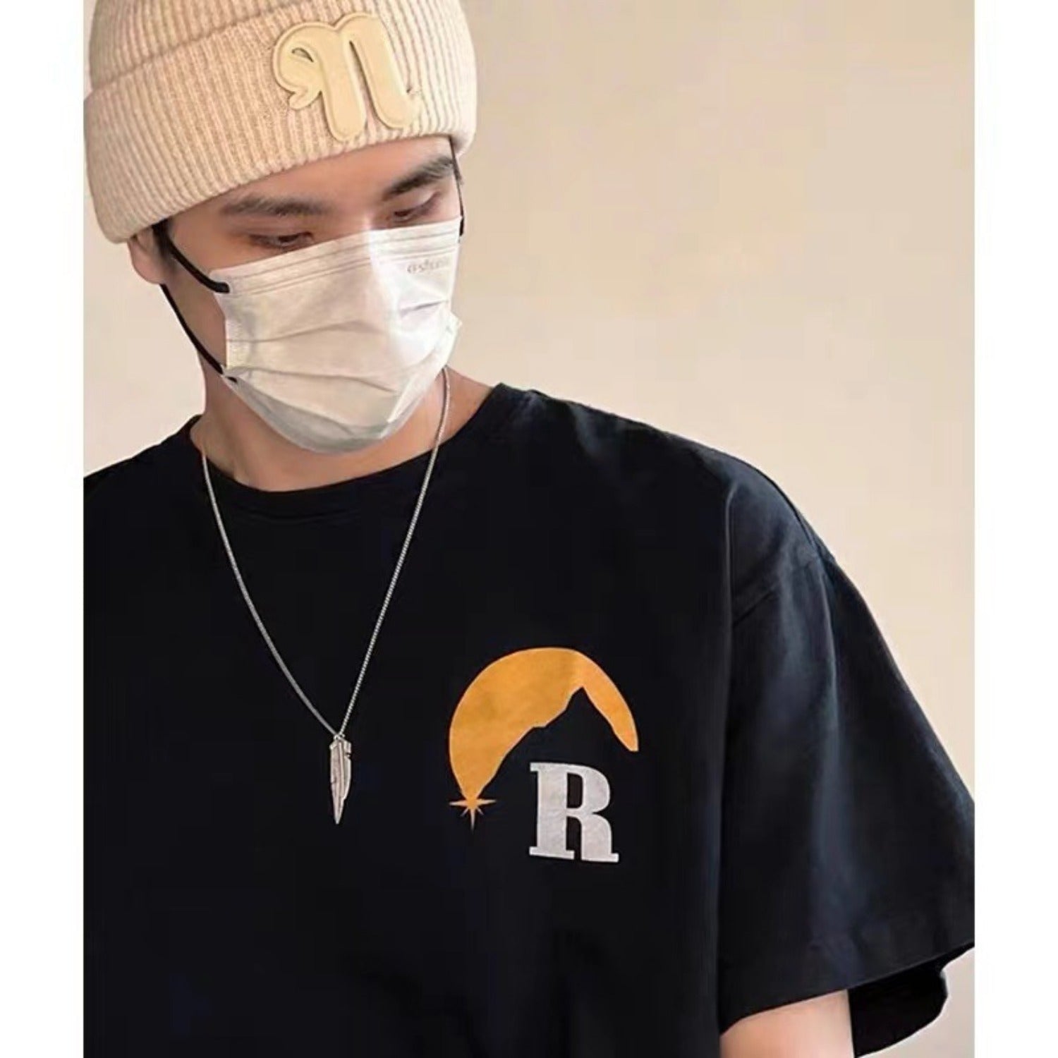 Rhude T-shirt Classic Sunset Theme Printed Short Sleeve T-shirt