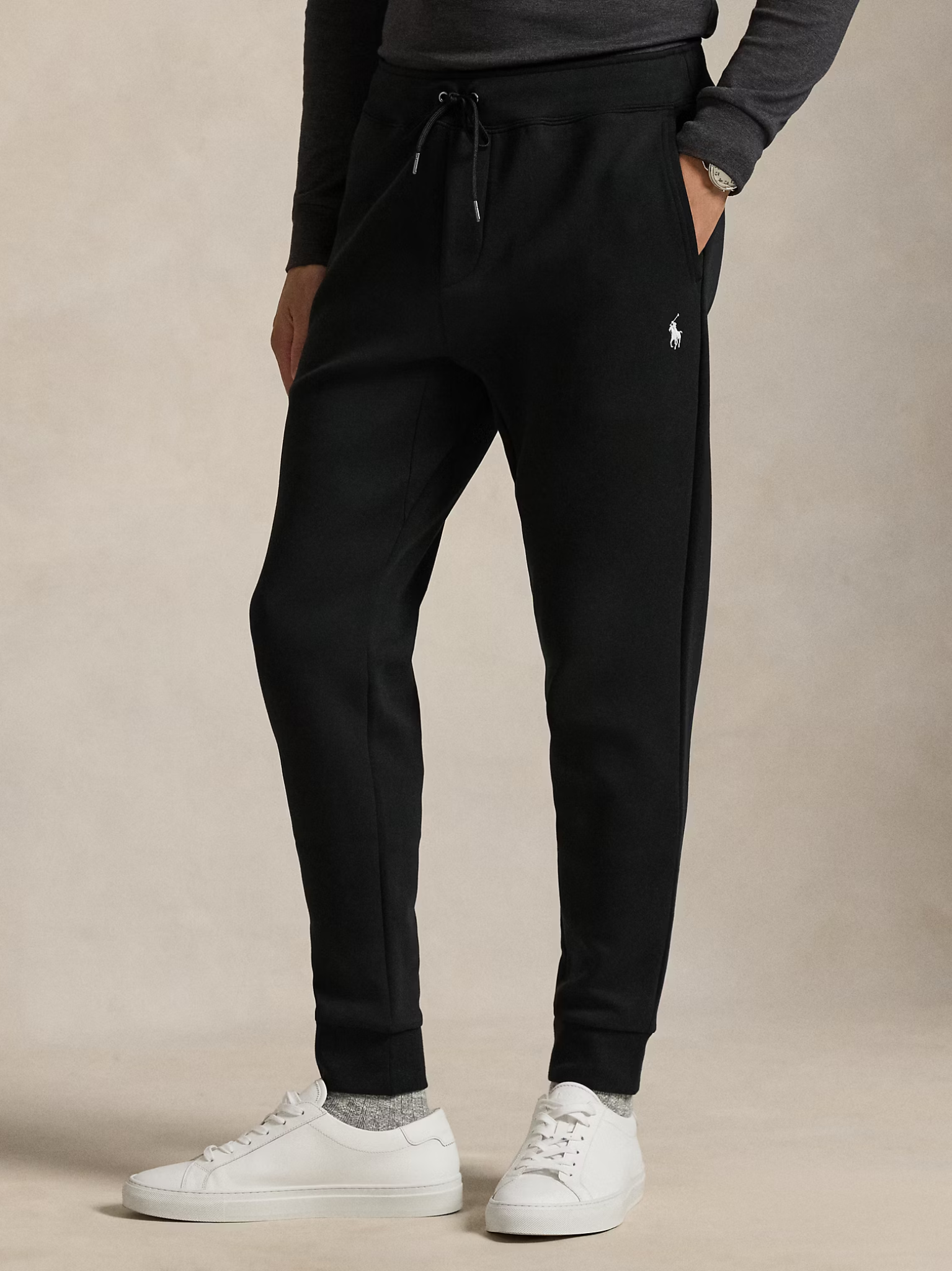 RALPH LAUREN Double-Knit Jogging Bottoms Polo Black