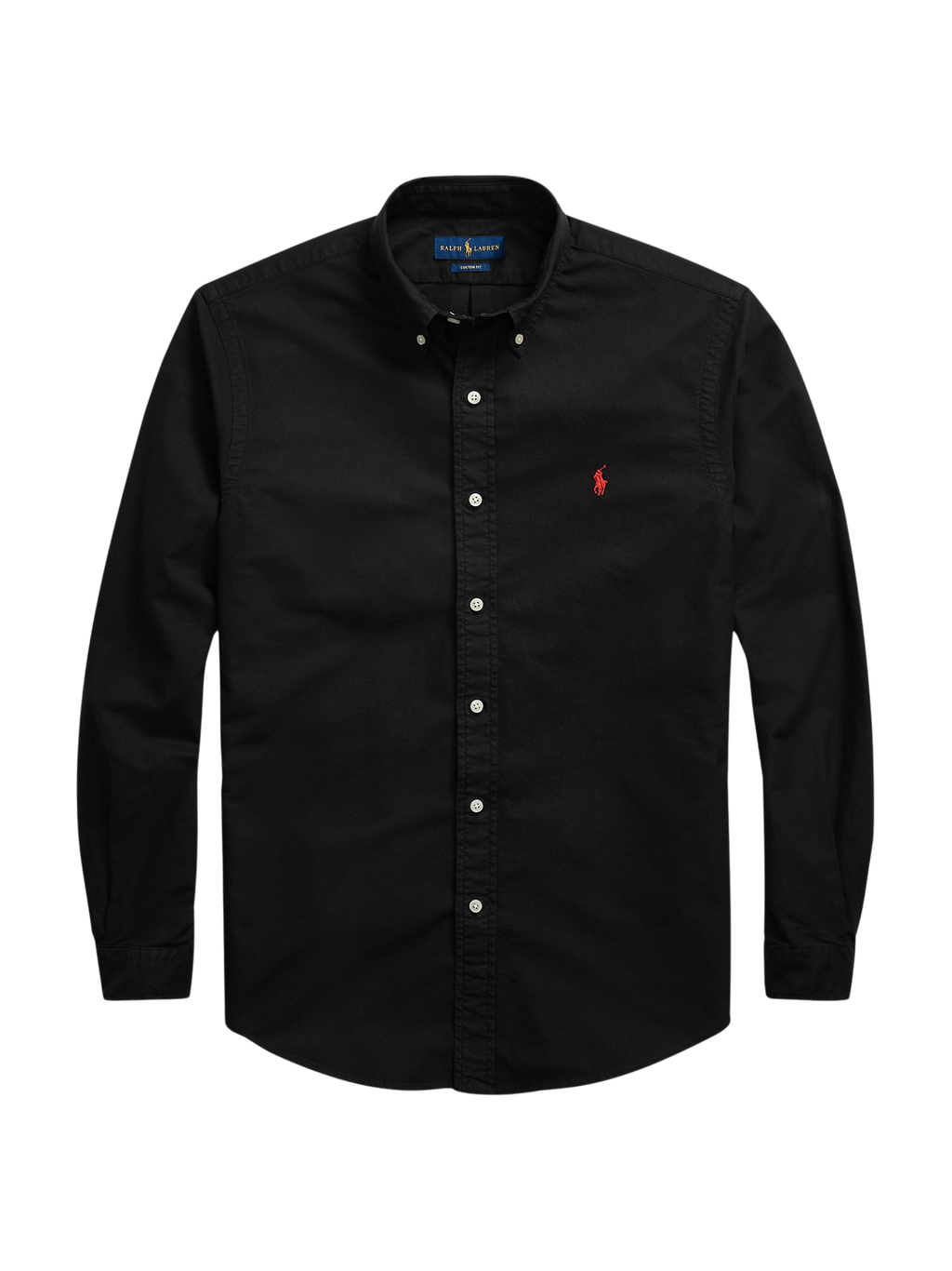 RALPH LAUREN Custom Fit Garment-Dyed Oxford Shirt Polo Black
