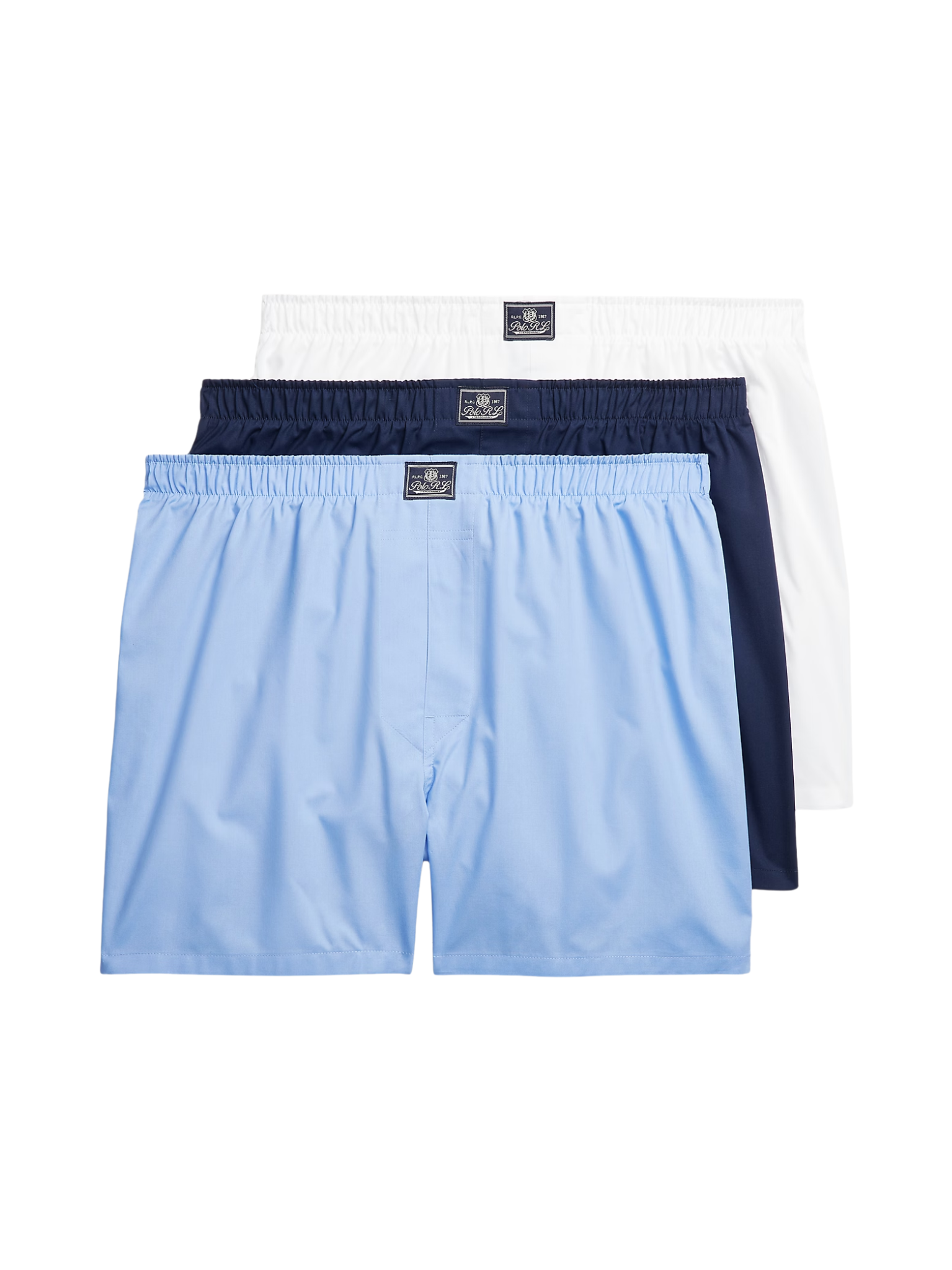 RALPH LAUREN Cotton Boxer 3-Pack White/Blue/Navy