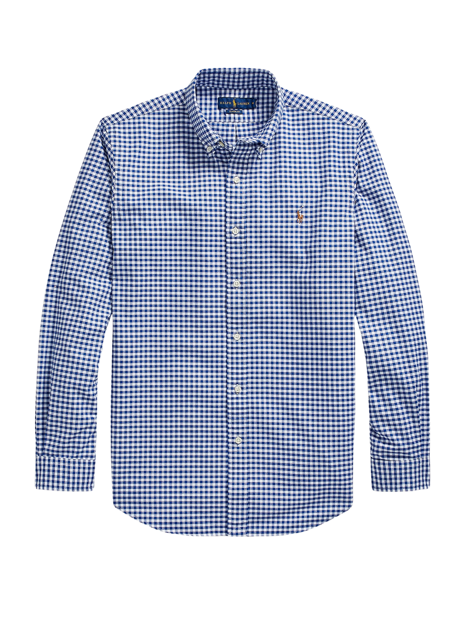 RALPH LAUREN Custom Fit Oxford Shirt Blue/White Gingham